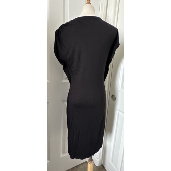 AllSaints Helix Draped Dress Indigo Black Size 2 NWT $178 Orig. Asymmetric Hem - Picture 6 of 14